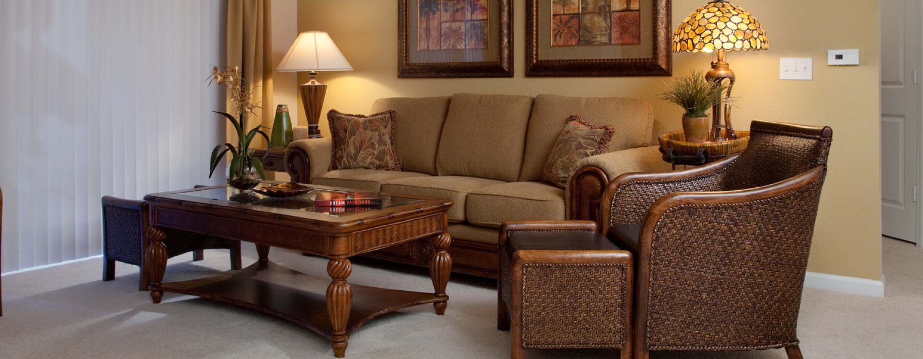 carpeted living room